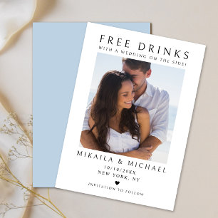 Moderne Minimalistische Paare Foto Sonnige Hochzei Save The Date