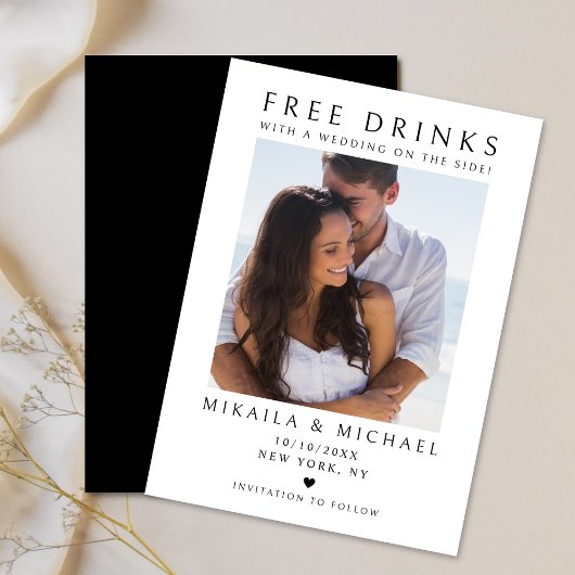 Moderne Minimalistische Paare Foto Sonnige Hochzei Save The Date