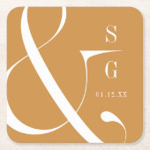 Moderne minimalistische Paare - Monogramm aus dem Rechteckiger Pappuntersetzer (Vorderseite)