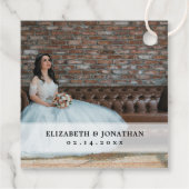 Moderne Minimalistische Paarfoto-Collage Geschenkanhänger (Rückseite)
