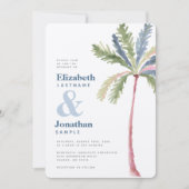 Moderne Minimalistische Palmenbaumdestination Einladung (Vorderseite)