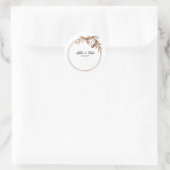 Moderne Minimalistische Pampas Grass Bouquet Weddi Runder Aufkleber (Tasche)