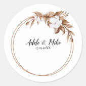 Moderne Minimalistische Pampas Grass Bouquet Weddi Runder Aufkleber (Vorderseite)