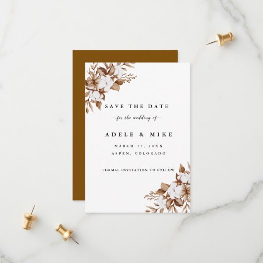 Moderne Minimalistische Pampas Grass Bouquet Weddi Save The Date (Vorderseite/Rückseite Beispiel)