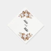 Moderne Minimalistische Pampas Grass Bouquet Weddi Serviette (Ecke)