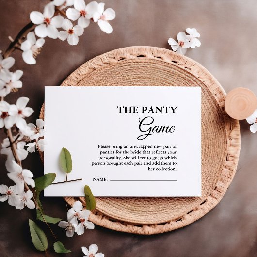 Moderne Minimalistische Panty Brautparty Game Card Begleitkarte