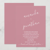 Moderne Minimalistische Pastelhochzeit Einladung (Vorne/Hinten)