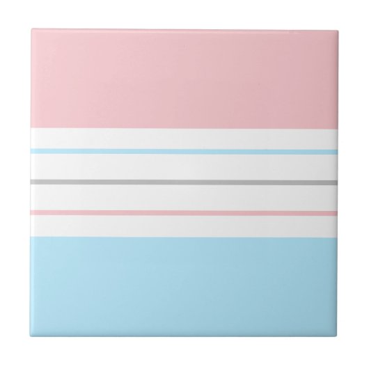 Moderne Minimalistische Pastell Pink Blue Lines Fliese (Vorderseite)