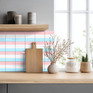 Moderne Minimalistische Pastell Pink Blue Lines Fliese