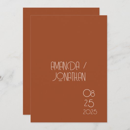 Moderne Minimalistische Pastell-Save the Date-Kart Einladung (Vorne/Hinten)