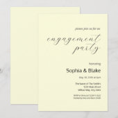 Moderne Minimalistische Pastellgelbe Engagement-Pa Einladung (Vorne/Hinten)