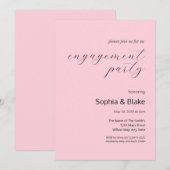 Moderne Minimalistische Pastellrosa-Engagement-Par Einladung (Vorne/Hinten)