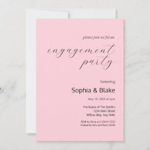 Moderne Minimalistische Pastellrosa-Engagement-Par Einladung