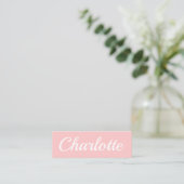Moderne, minimalistische, pastellrosa Visitenkarte (Stehend Vorderseite)