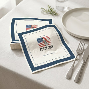 Moderne minimalistische patriotische BBQ-Party zum Serviette