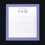 Moderne Minimalistische Periwinkels zu erledigen Notizblock<br><div class="desc">Moderne Minimalistische Periwinkle Lila,  Notepad aufzulisten. Erstellen Sie Ihre eigene personalisierte Checkliste für tägliche Aufgaben.</div>