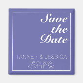 Moderne Minimalistische Periwinkle & White Save th Magnet (Vorne)