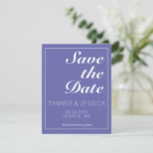 Moderne Minimalistische Periwinkle & White Save th The Date