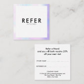 Moderne Minimalistische Perlengrenze Empfehlungskarte (Vorne/Hinten)