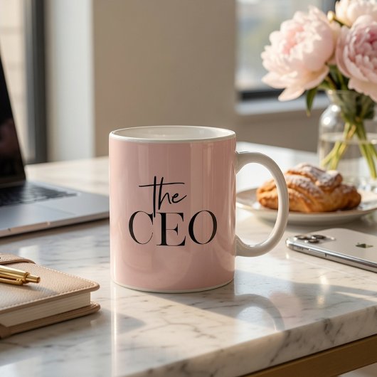 Moderne minimalistische personalisierte CEO Rosa Kaffeetasse