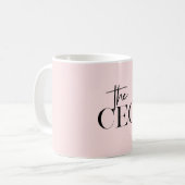 Moderne minimalistische personalisierte CEO Rosa Kaffeetasse (Vorderseite Links)