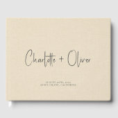 Moderne, Minimalistische Personalisierte Cremehund Gästebuch (Vorderseite)