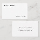 Moderne minimalistische Personalisierte Elegant-Vo Visitenkarte (Vorne/Hinten)