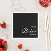 Moderne Minimalistische Personalisierte Hochzeit Serviette (Beispiel)