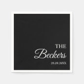 Moderne Minimalistische Personalisierte Hochzeit Serviette (Vorderseite)