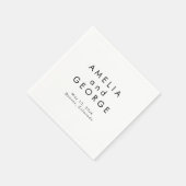 Moderne Minimalistische Personalisierte Hochzeit Serviette (Ecke)