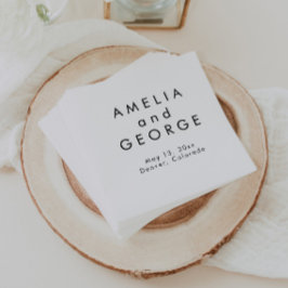 Moderne Minimalistische Personalisierte Hochzeit Serviette