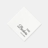 Moderne Minimalistische Personalisierte Hochzeit Serviette (Ecke)