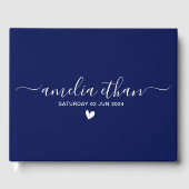 Moderne Minimalistische Personalisierte Hochzeitsn Gästebuch (Vorderseite)