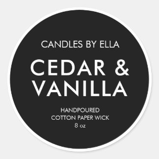 Moderne Minimalistische Personalisierte Kerzen Runder Aufkleber