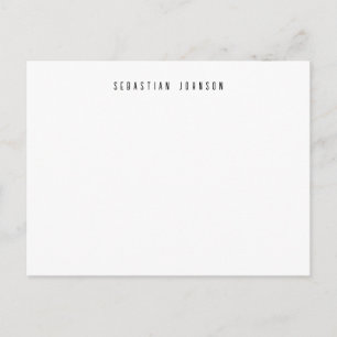 Moderne minimalistische personalisierte Namenskorr Postkarte