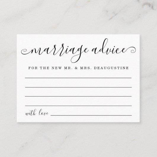 Moderne Minimalistische Personalisierung der Ehebe Telefonnummerkarte (Vorderseite)