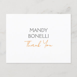 Moderne minimalistische persönliche Danksagung Postkarte