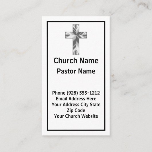 Moderne Minimalistische Pfarrkirche Visitenkarte (Vorderseite)