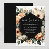 Moderne Minimalistische Pfirsichhochzeit Save The Date (Vorne/Hinten)