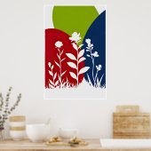 Moderne Minimalistische Pflanze Poster (Küche)