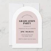 Moderne Minimalistische Pink Arch Foto Graduation  Einladung (Rückseite)