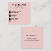 Moderne Minimalistische Pink Eyelashes Aftercare C Quadratische Visitenkarte (Vorne/Hinten)