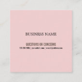 Moderne Minimalistische Pink Eyelashes Aftercare C Quadratische Visitenkarte (Rückseite)