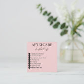 Moderne Minimalistische Pink Eyelashes Aftercare C Quadratische Visitenkarte (Stehend Vorderseite)