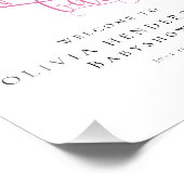 Moderne Minimalistische Pink-Kalligrafie Kinderdus Fotodruck (Ecke)