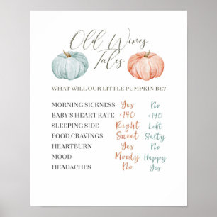 Moderne Minimalistische Pink Peach und Mint Pumpki Poster