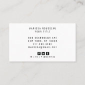 Moderne Minimalistische Pinselschrift Visitenkarte (Rückseite)