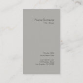 Moderne Minimalistische PlanTypo Black&Grey Visitenkarte (Rückseite)