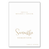 Moderne, Minimalistische Platzkarte Tischnummer (Vorderseite)