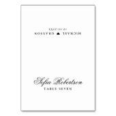 Moderne, Minimalistische Platzkarte Tischnummer (Vorderseite)